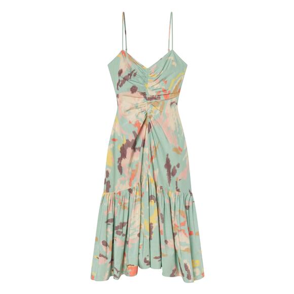A.L.C Lindsey Printed Midi Dress Mint Multi - Picture 6 of 12